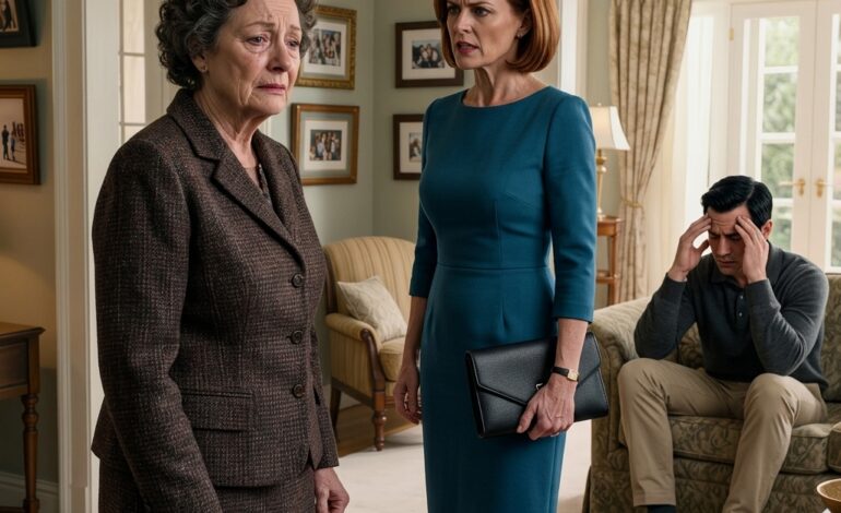 Na narozeninové večeři mého syna mě snacha odvedla k židli vedle odpadkových košů a před šedesáti hosty se slabě usmála: „Sem patříš – budeš se cítit pohodlněji mimo hlavní stůl.“ Neřekla jsem ani slovo. Prostě jsem odešla. Ale o pár minut později vypukl chaos – ozval se její výkřik, když můj syn otevřel obálku ve svých rukou, a všechny oči se obrátily ke mně.