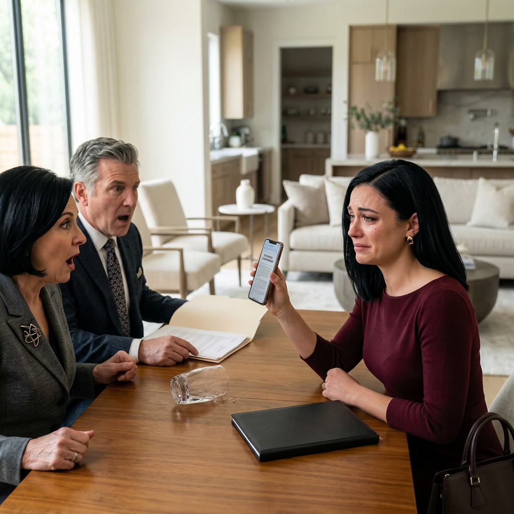 “My mother-in-law sat across from me and smiled as my husband slid the divorce papers across the table. ‘Sign it,’ he said. ‘She showed me everything.’ I looked at her, then slowly back at him. ‘Actually,’ I said, ‘let me show you what she didn’t want you to find.’