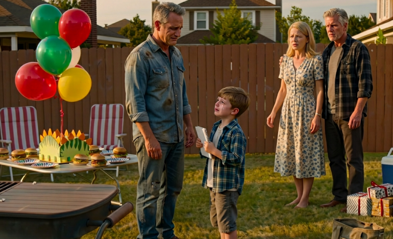 My Ex-Wife Showed Up With Her New Husband At My Son’s Birthday Party, Saying, “This Is Your New Father Figure.” I Stayed Calm And Kept Getting Everything Ready. When It Was Time To Cut The Cake, My Son Stood Up And Said Something That Left Her New Husband Completely Silent…