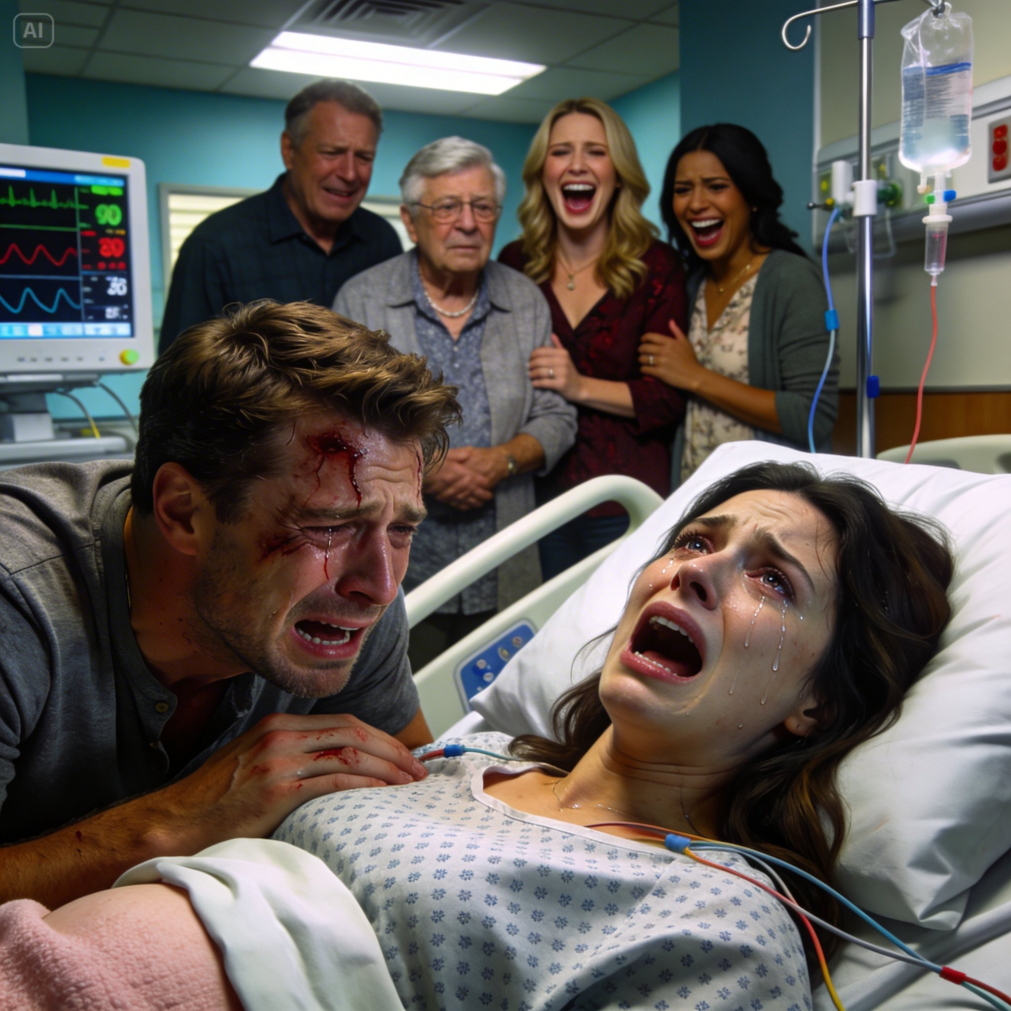 Right after Thanksgiving dinner with my family, I suddenly collapsed. When I opened my eyes in the hospital, my husband was crying. “The baby… our unborn child is gone,” he whispered. My parents and sister were standing nearby… laughing. And when I finally found out the truth behind what had happened, my whole world fell apart.