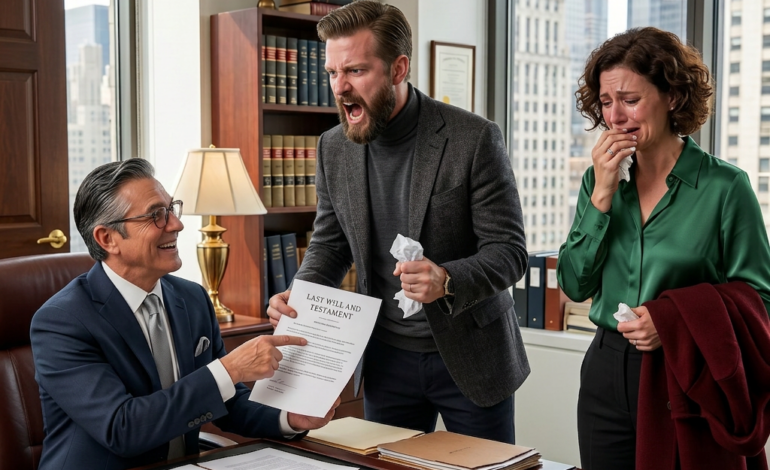 Right after my father-in-law’s funeral, my unemployed husband suddenly claimed his $450 million inheritance and threw divorce papers at me, saying I no longer mattered. I warned him not to regret it. Weeks later, his father’s lawyer opened the will, started laughing, and my ex-husband’s face turned completely pale.