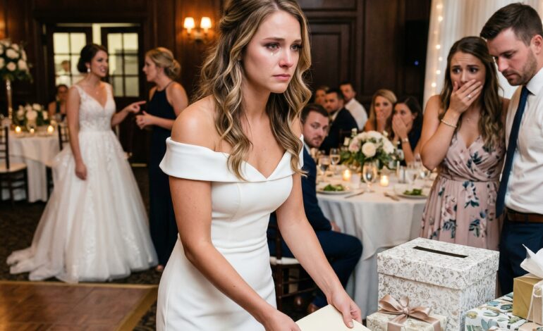 “Why don’t you stand by the kitchen doors? It’ll keep the family photos clean,” the bride sneered. My seat was taken by a stranger. I calmly walked to the gift table, took back my $10,000, and said, “Don’t worry, I’ll stay out of the frame forever.” Three days into their honeymoon, I clicked one button. There were 168 missed calls.