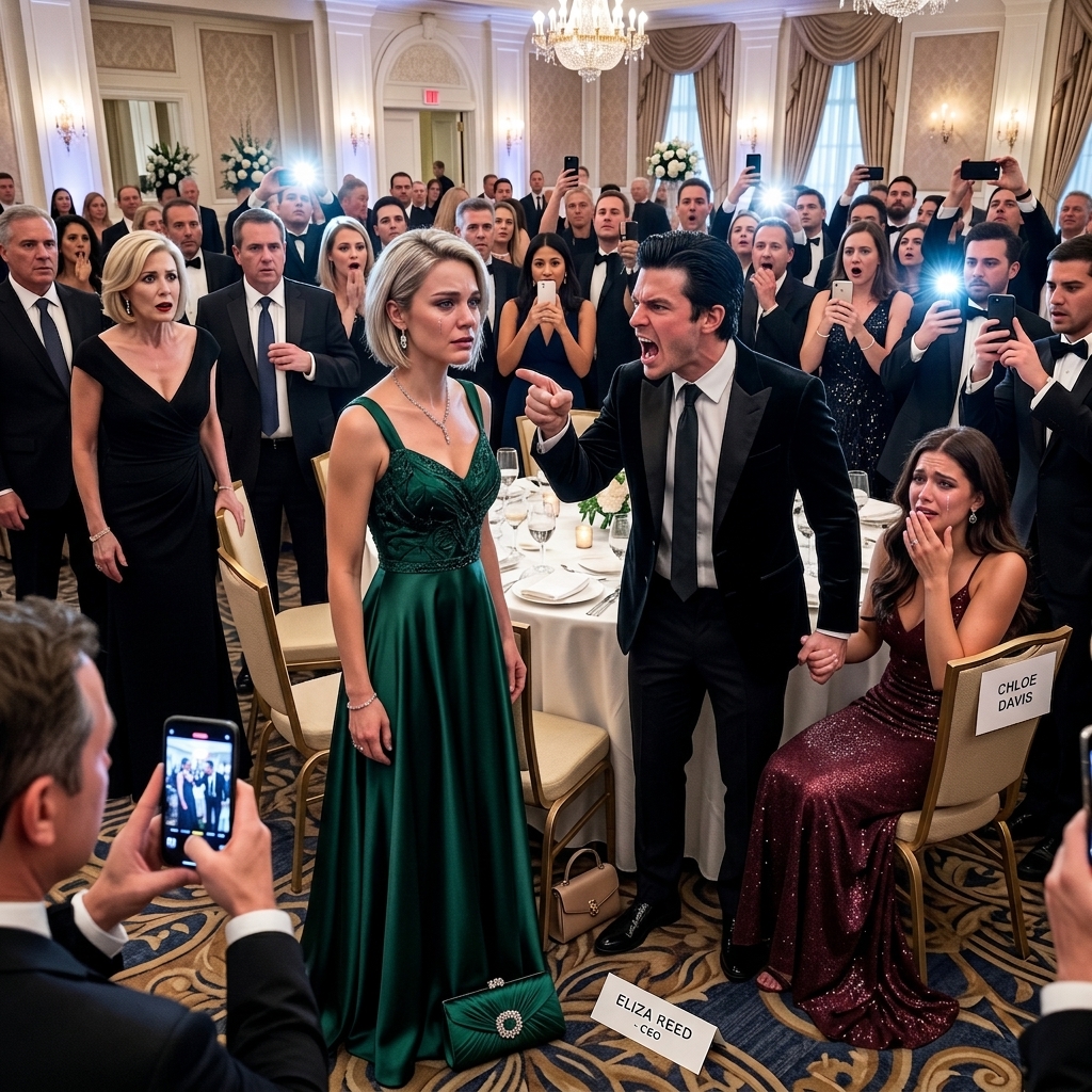 The boss’s son walked over and said, “This VIP seat is for my girlfriend.” He grabbed my name card, tossed it to the floor, and smirked arrogantly. Cameras flashed. Phones were recording. I stayed calm and said, “What you just did… just cost your mother $1.3 billion.”