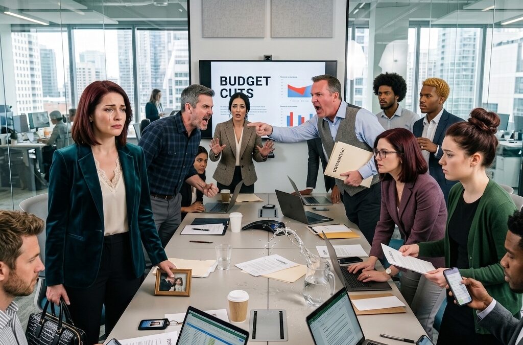 We’re eliminating your position effective immediately,” my manager announced in front of the whole team. “Budget cuts.” I stood up calmly and said, “Actually, perfect timing.” Then I walked to my car. Monday morning, the office was empty. 12 people gone. They didn’t know I’d been…