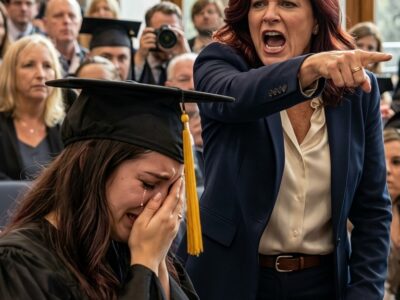 Ve chvíli, kdy zaznělo mé jméno, se mě teta pokusila zničit před tisíci lidmi: “Neměla by tam být – mám důkaz!” Neutíkal jsem, nehádal jsem se – přešel jsem jeviště, přijal diplom a zašeptal děkanovi do ucha. To, co se stalo potom, nebyl skandál ohledně mě… byl to začátek školní noční můry.