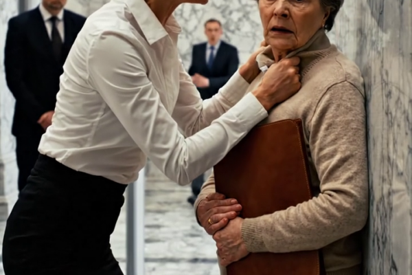 Moje snacha mě strčila do zdi soudní budovy a před úředníky, právníky a mým vlastním synem mě nazvala ‚špinavou starou‘. David stál tři stopy od něj v šedém obleku a nic neříkal. Myslela si, že jsem je přišel uvést do rozpaků – dokud soudní vykonavatel nezavolal na případ a Clara si konečně všimla zapečetěné složky pod mojí paží.